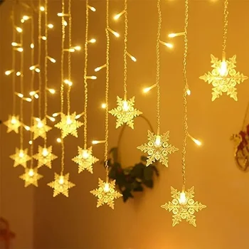 Noel LED kar tanesi ışık perdeleri buz şerit ışık Yeni Yıl atmosfer dekorasyon ışık dize ışık şeridi renkli ışık