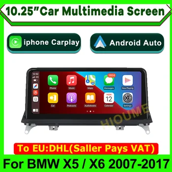 10.25 inç GPS navigasyon Araba multimedya Kablosuz Apple CarPlay Android otomatik BMW X5 F15 2014-2017 NBT sistemi