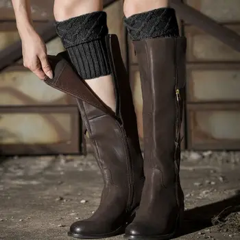 Bayanlar Kısa bacak ısıtıcıları Tığ Manşetleri ayak bileği Toppers Örme Trim Boot çorap