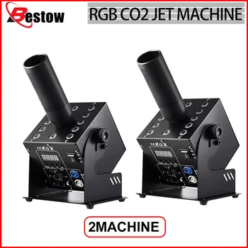 2 Adet CO2 Jet Makinesi Sahne Aydınlatma Etkisi DMX RGB 3IN1 LED CO2 Jet Makineleri Disko Kulübü Dans Parti Düğün Bar