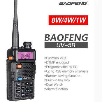Baofeng UV 5R Walkie Talkie VHF UHF Çift Bant Uzun menzilli telsiz Tarayıcı Amatör Radyo UV - 5R İki Yönlü Telsiz Avcılık için 20km