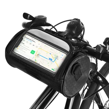 Bisiklet Gidon Çantası Bisiklet Ön Çerçeve saklama çantası Cep Telefonu Montaj Çantası Çıkarılabilir Omuz Askısı ile