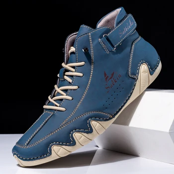 Valstone Boyutu 48 Rahat yüksek ayakkabı Erkekler için Açık aşınmaya dayanıklı Kaliteli Erkek Ayakkabı Lüks Vintage Erkekler Yüksek Spor Ayakkabı Moda