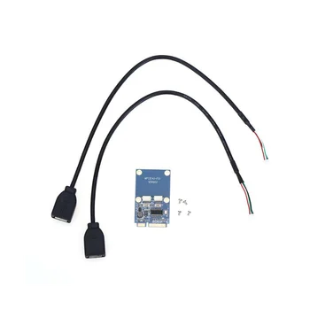 Mini PCI-E PCI Express Çift USB Adaptörü MPCIe 5 Pin 2 Port USB2.0 Dönüştürücü Tam / Yarım Yükseklik Mini Kart