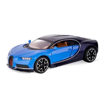 1: 32 ölçekli Bugattis Chiron Metal modeli ile ışık ve ses Diecast süper spor araba geri çekin araç alaşım oyuncaklar koleksiyonu