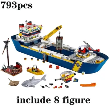 Deniz Araştırma Gemisi Uyumlu 60266 Yapı Taşı Tuğla Kentsel Okyanus Keşif Gemisi Model Oyuncaklar Çocuklar için Doğum Günü Hediyeleri