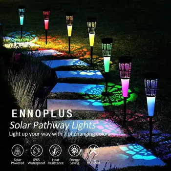 6 Adet güneş yolu ışıkları açık su geçirmez güneş bahçe ışıkları güneş enerjili peyzaj aydınlatma Yard Patio Driveway