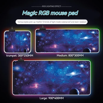 Yeni led ışık yayan Mouse Pad Rgb Süper Büyük Serin Oyun Ofis Pedi Yıldızlı Oyun Pedi Masaüstü Dizüstü kaymaz Rahat Hediye