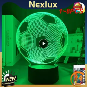 1 ~ 8 ADET 3d Illusion Çocuk Gece Lambası Futbol Topu Dokunmatik Sensör Uzaktan Gece Lambası Çocuklar için Yatak Odası dekorasyon langırt Lambası