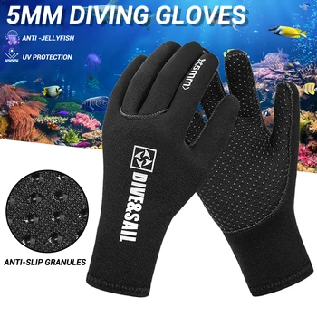 5mm dalış eldiveni Neopren yüzme Yüzgeçleri Sörf Ekipmanları Kitesurf Sualtı Balıkçılık Rüzgar Sörfü dalış eldiveni Balıkçılık Su Sporları