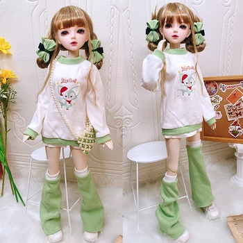 60CM BJD Bebek Sevimli giysiler Yeşil hoodie 1/3 1/4 1/6 Bebek aksesuarları çocuk oyuncakları sadece bez Kawaii