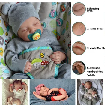20 İnç Levi Reborn Bebek Gerçekçi Bez Vücut Canlı LoL Bebe Yenidoğan Bitmiş Saç boyalı Bebek Çocuk Kız Hediye Bebek