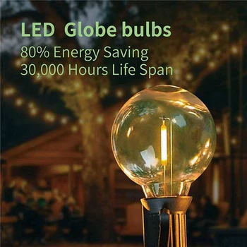 6 Adet G40 LED Yedek ampuller, E12 Vida Tabanı Kırılmaz LED Küre Ampuller güneş Dize ışıkları sıcak beyaz