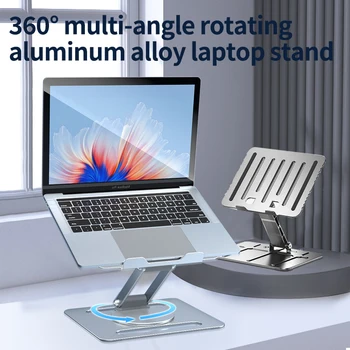 Yeni laptop standı Tabletler İçin Ped Masaüstü Tutucu Yükselen Raf 360° Döndür Katlanabilir Soğutma Fanı İsteğe Bağlı Braketi