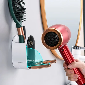 Duvara Monte Saç Kurutma Makinesi Tutucu Katlanabilir Banyo Organizatör Depolama Tutucu Ev Saç Fırçası Depolama Braketi Saç Kurutma Makinesi Rafı