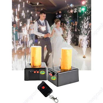 2 adet Düğün Soğuk Havai Fişek Mini Piroteknik Çeşme 1 Uzaktan Kumanda Pryo Kıvılcım Makinesi Kablosuz Ateşleme Tabanı Sahne Partisi İçin
