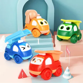 4 Adet Mini Geri Çekin oyuncak arabalar Karikatür Sevimli Atalet iş makinesi Modeli İnteraktif Doğum Günü Partisi İyilik Ödülleri Çocuk Oyuncakları