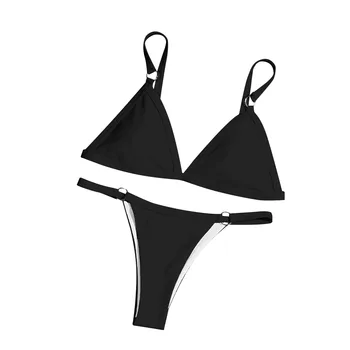 Kadın Mayo Seksi V Boyun Bikini seti Beachwear Bikini İki Parçalı Set Yaz Mayo Moda Düz Renk 2022купальникченский