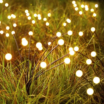 Güneş çim lambaları Firefly ışıkları gece su geçirmez açık alan aydınlatması peyzaj ışıkları avlu bahçe dekorasyon atmosfer ışıkları