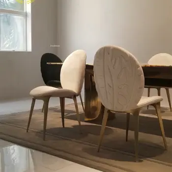 İtalyan ışık lüks yemek sandalyeleri Modern otel restoran sırtlı sandalye ev mobilyaları ışık lüks eğlence ofis yemek sandalyesi