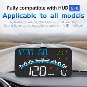 G10 Araba Head Up Display 5.5 inç Ekran Evrensel Çok Fonksiyonlu Dikdörtgen USB Güç Otomotiv Araç Hız Göstergesi