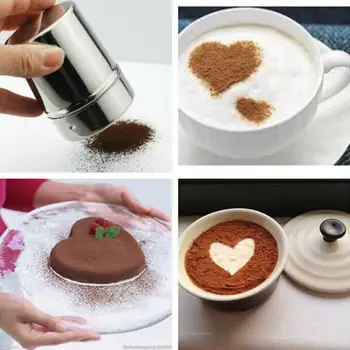 Paslanmaz Çikolata Shaker Kakao Unu Pudra Şekeri Tozu Kahve yağmurlama fantezi İnce ekran varil tarçın tozu elek