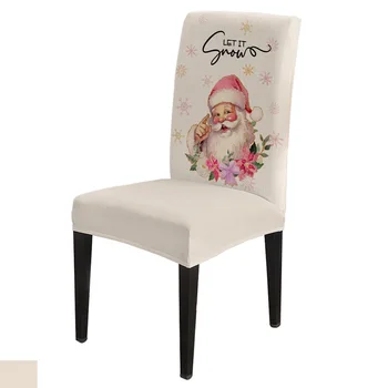 Noel Noel Baba Kar Taneleri sandalye kılıfı seti Mutfak Streç Spandex Koltuk Slipcover yılbaşı dekoru Yemek Odası klozet kapağı