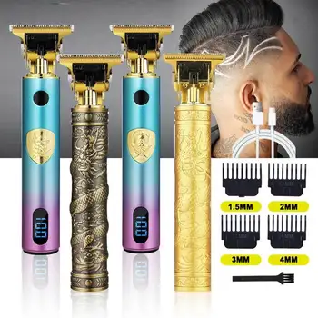 2023 USB Saç Kesme Makinesi erkek Elektrikli Tıraş Makinesi Yeni Saç Kesme Berber Saç Vintage T9 Düzeltici Berber Aksesuarları