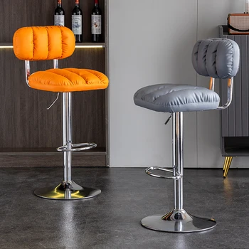 Arkalığı Döner Bar Tabureleri Avrupa Asansör Metal Minimalist Bar Yüksek Sandalyeler Salonu Modern Chaises Hautes İç Dekorasyon