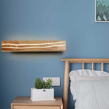 ZK50 katı ahşap Çatlak Yaratıcı Duvar Lambası Yatak Odası İskandinav Yatak Odası Başucu Lambası Günlük Arka Plan Duvar Şeridi Dekoratif Lambalar Üç Renkli