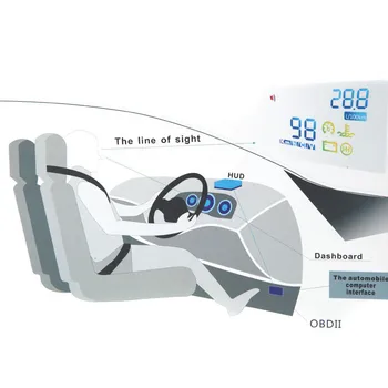 Evrensel Araba HUD KM / h MPH Hız OBD Arayüzü Cam Projesi Head Up Display Araba Dedektörü Yakıt uyarı alarmı Sistemi