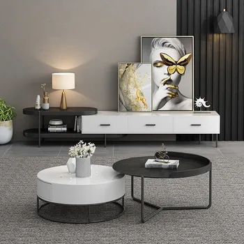 Işık lüks Modern çay masası TV dolabı kombinasyonu Set basit ev oturma odası uygun masa