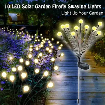 Güneş led ışık açık hava bahçe dekorasyonu peyzaj ışıkları havai fişek Firefly çim lambaları kır evi teras balkon dekor lambası