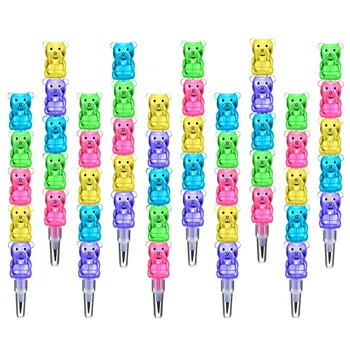 12 Adet Toplu Kalemler Ayı İstifleme Çocuk Festivali Okul Malzemeleri Plastik Yeni Malzeme İstiflenebilir Çocuk