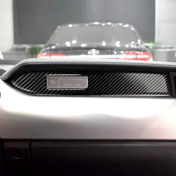 Karbon Fiber Araba Dashboard Dekorasyon Şerit Sticker yolcu koltuğu Yan Ford Mustang 2015-2020 Aksesuarları için