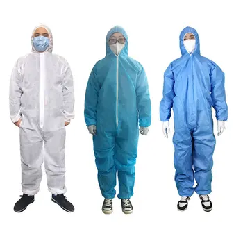 Unisex Tek Kullanımlık Fabrika Atölyesi Güvenlik Kıyafetleri Anti Toz Yağ Sıhhi Sprey Koruma Tulum Tulumlar İzolasyon Takım Elbise