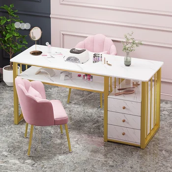 Tırnak Masaları Salon Mobilyaları Modern Tırnak Dükkanı masası ve Sandalye Seti Tek Kişilik Çift Kişilik Profesyonel Manikür Masaları