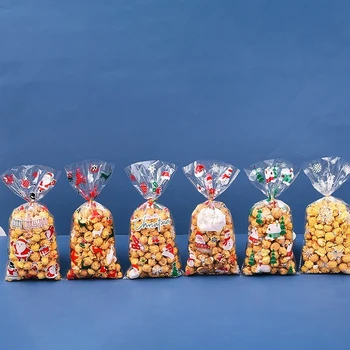 50 adet Rastgele noel hediyesi Çanta Noel Ev Hediyeler Şekerler Çerezler Mağaza Satış Hediye Çerezleri Ambalaj Poşetleri