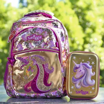 Çocuk Sıcak satış Schoolbag Altın Karikatür Unicorn Kadın Sırt Çantası Büyük Kapasiteli Rahat Sırt Çantası 16 İnç Sırt Çantası