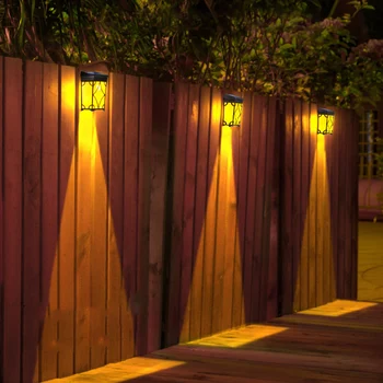 Su geçirmez güneş enerjili altın duvar lambası suya dayanıklı dış ışık dekor bahçe balkon için