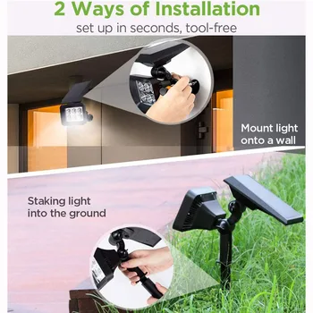 Güneş ışıkları açık 6 LED peyzaj Spot 2-in-1 IP65 su geçirmez Otomatik Açık / Kapalı dış mekan ışıkları dekoratif duvar lambası