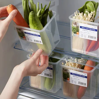 Mutfak saklama kutusu Buzdolabı Sebze Organizatör Plastik Buzdolabı saklama kapları Taze Spacer Katmanlı Depolama Rafı