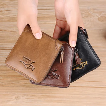 Erkek PU Çanta küçük cüzdan Anti-Swiping Kart Para Çantası Çok Tutucu Küçük Para Klip İş Aksesuarı Damla Nakliye