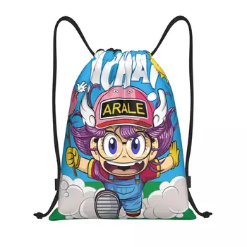 Dr. Çökme büzgülü sırt çantası Kadın Erkek Spor Salonu Sırt Çantası Katlanabilir Arale Norimaki Anime Manga Eğitim Çantası Çuval
