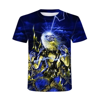 2023 Yaz Ağır Metal 3D Kafatası Baskı Grafik erkek tişört Sokak Rahat O Yaka Kısa kollu Tüm eşleşen Büyük Boy T-shirt