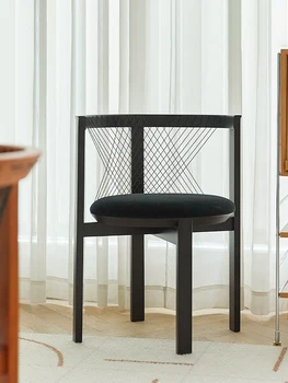Accent Sandalyeler Oturma Odası Salonu Sandalye Tasarımcı Orta Antik Yemek Sandalyesi katı ahşap Yumuşak Çanta Kol Dayama Tabure Arkalığı
