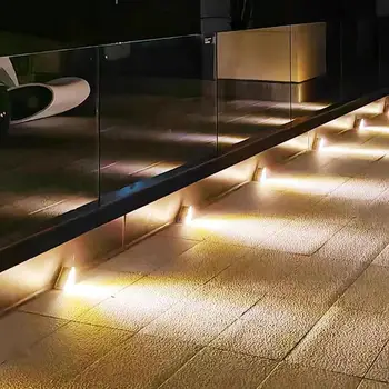 Güneş adım lambası açık güneş merdiven lambası IP68 su geçirmez çit merdiven ışık çok parlak güvenlik duvar lambası bahçe dekor