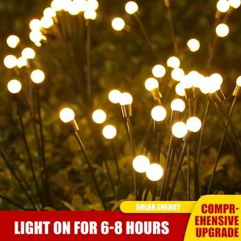 Güneş Firefly LED ışıkları açık hava bahçe dekorasyonu su geçirmez peyzaj ışıkları havai fişek Firefly çim lambaları ev ülke balkon