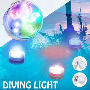 IP68 su geçirmez dalgıç LED ışıkları yüzme havuzu ışıkları RGB 10 renk uzaktan kumanda vantuz havuz partisi dekorasyon lambası