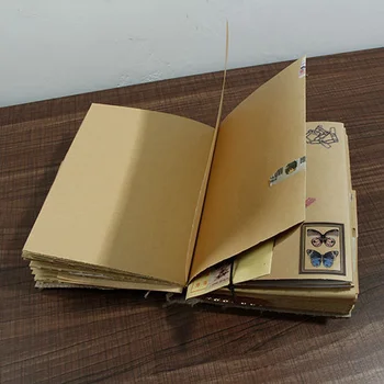 Ziyaretçi defteri Vintage Dergiler Japon tarzı İnek Derisi seyahat not defteri Kızlar